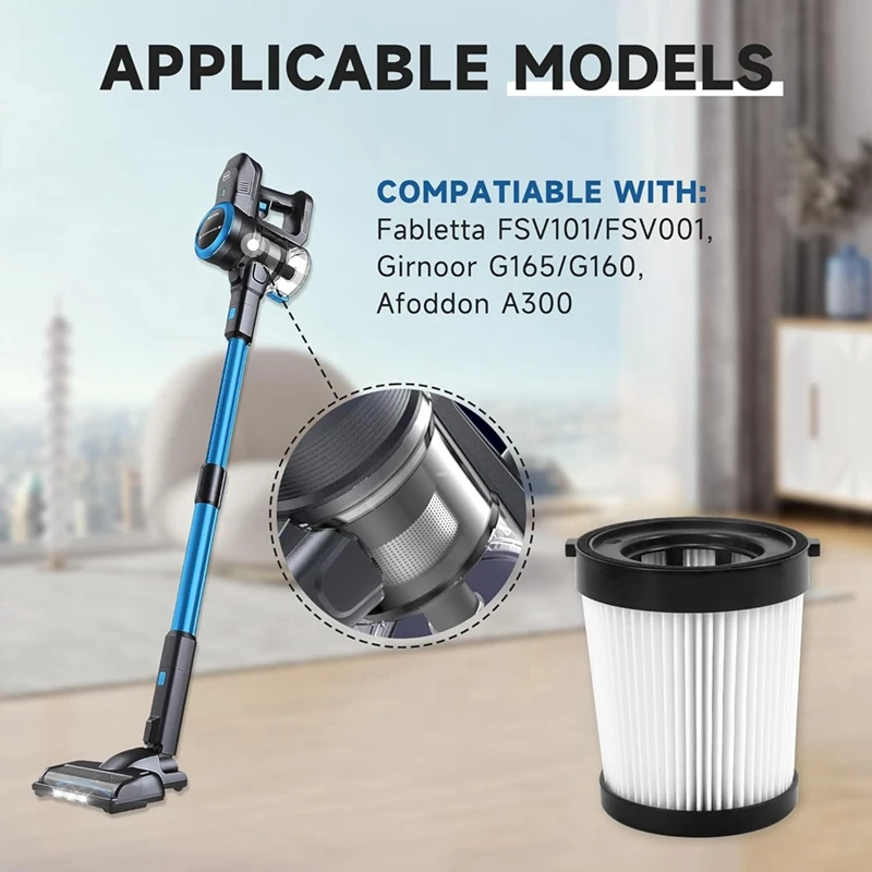 Запчасти для фильтров HEPA Аксессуары пылесоса fabetta FSV101 FSV001 Girnoor G160 & G165 Afoddon A300