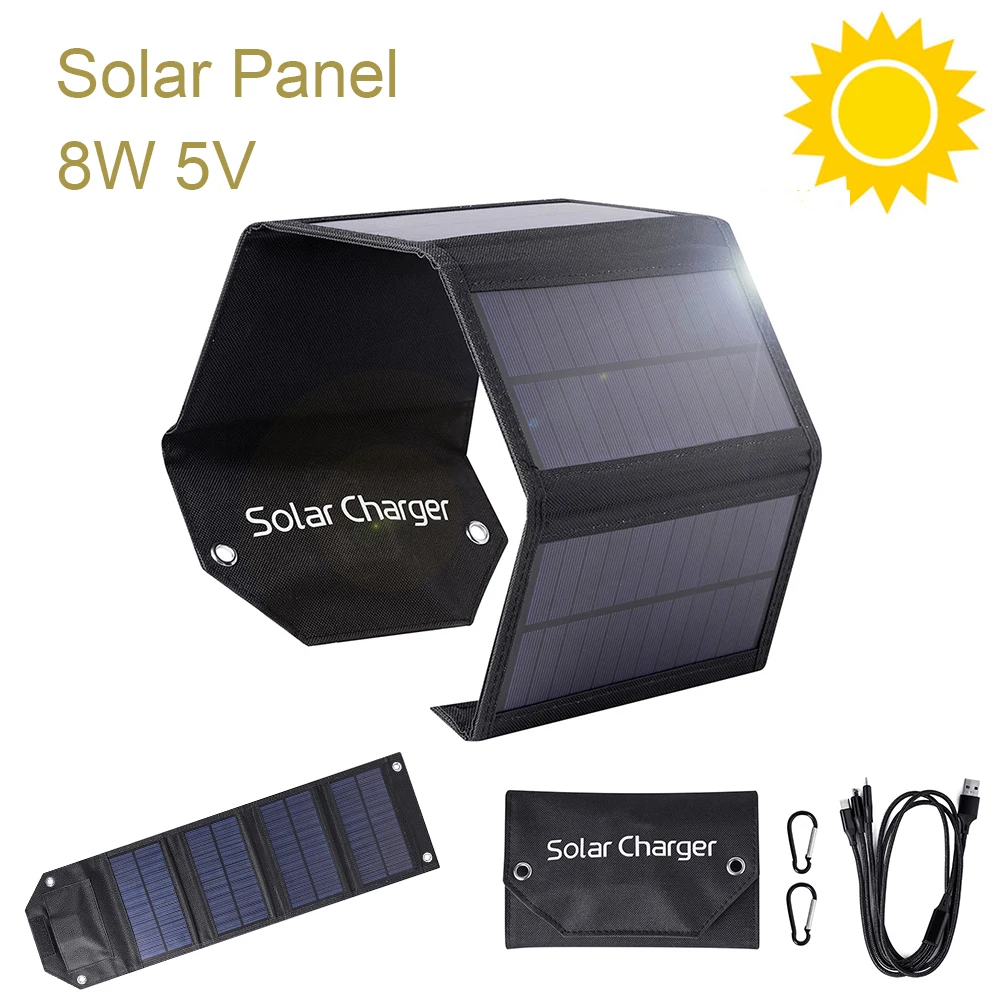 

Водонепроницаемая складная солнечная панель 8 Вт, 5 В, USB