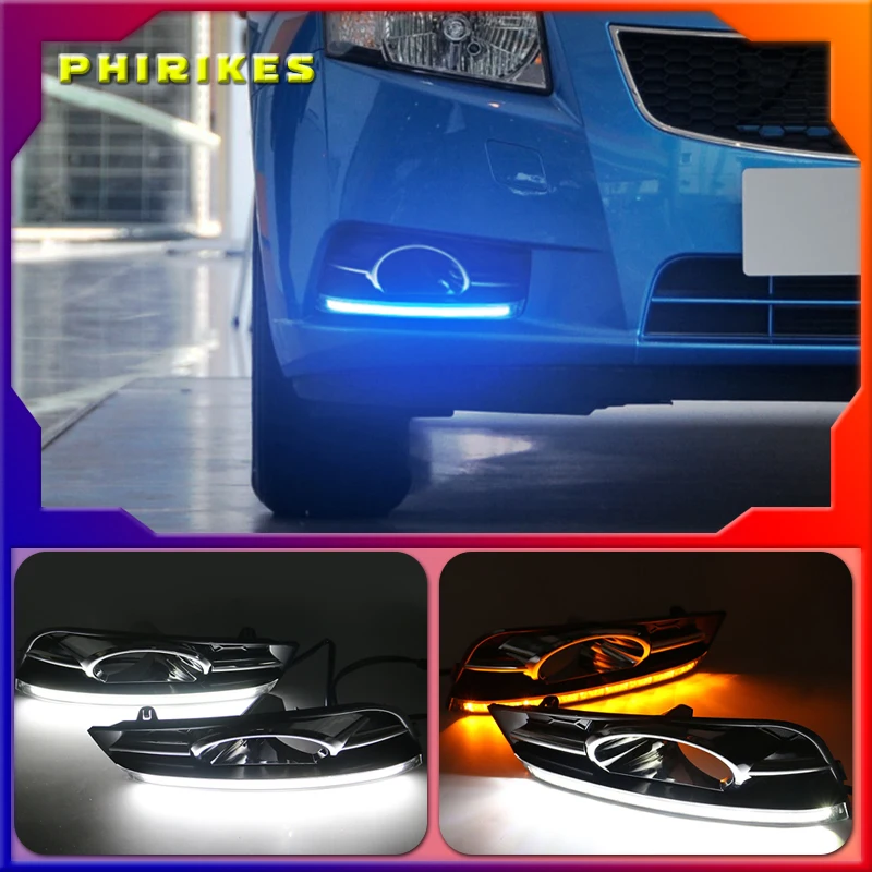 

2 pcs LED DRL Driving Daytime Running Light With Turn Signal lamp for chevrolet cruze 2009 2010 2011 2012 2013 2014