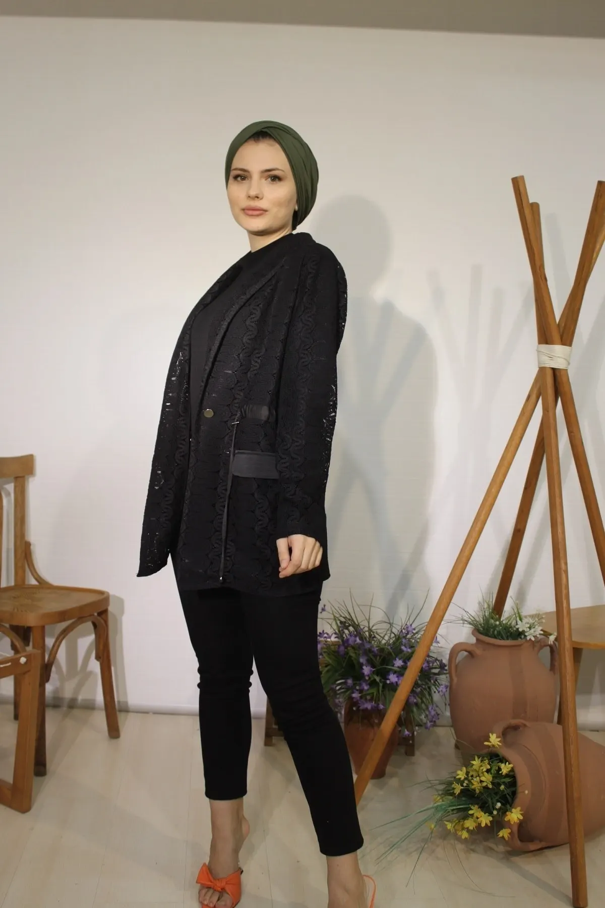 

Women's Cardigan Guipure Detailed Casual Knitted Quality Fashion Cardigan Sweaters Loose Sweater Sweater Jumper