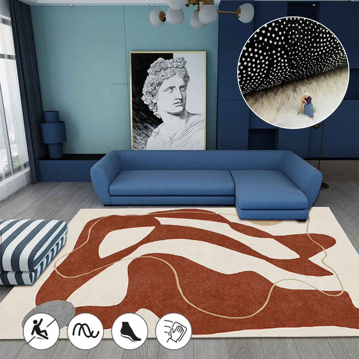 

Modern Rugs for Bedroom Decor Bedside Carpet Home Area Rug Large Checkroom Soft Living Room Decoration Carpets Entrance Door Mat