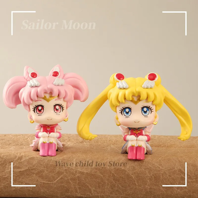 

2Pcs/Lot Sailor Moon Anime Figure Tsukino Usagi Q Ver Kawaii Doll Decor Ornaments Pvc Action Figurine Collectible Model Toy Gift