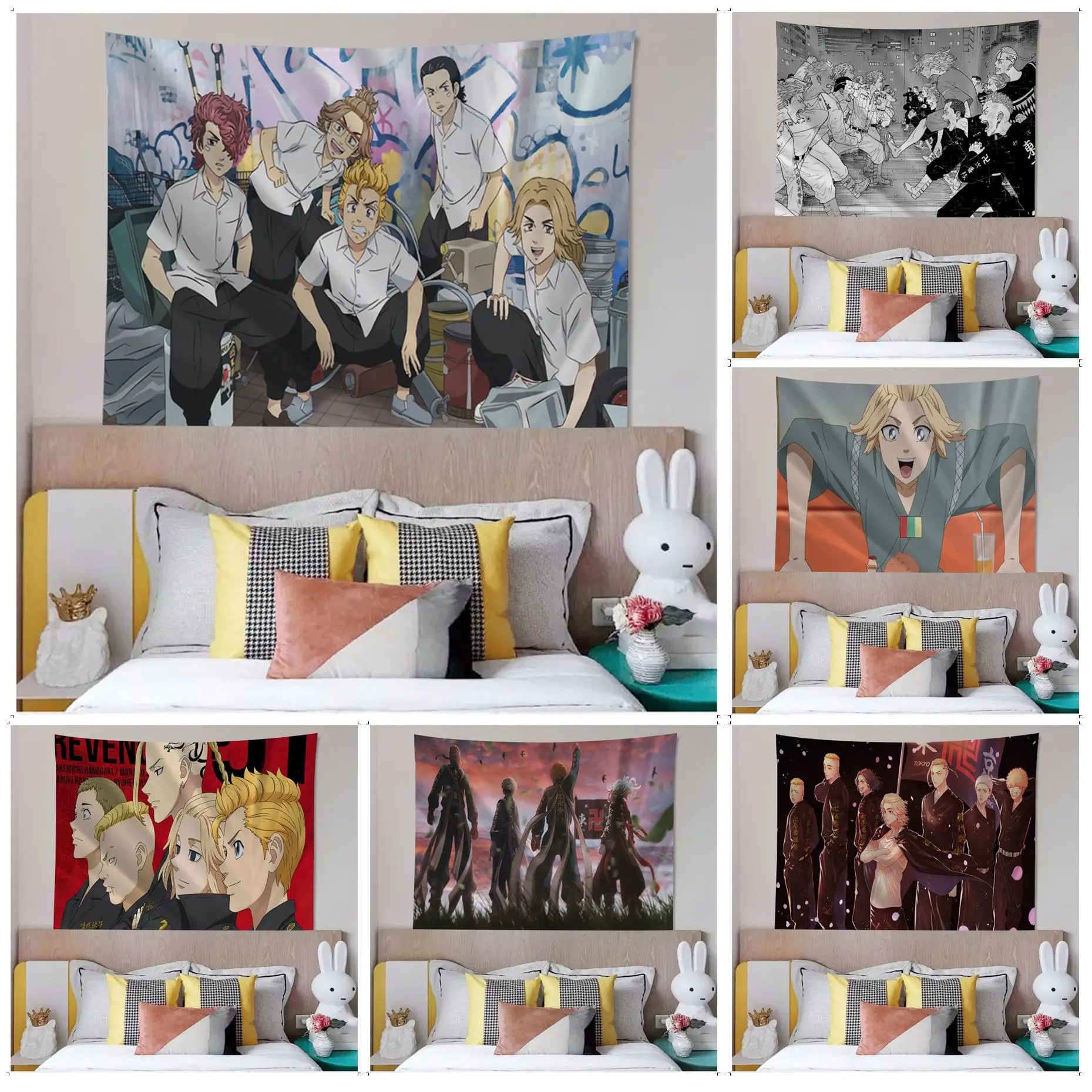 

Tokyo Revengers Hanging Bohemian Tapestry Bohemian Wall Tapestries Mandala Japanese Tapestry