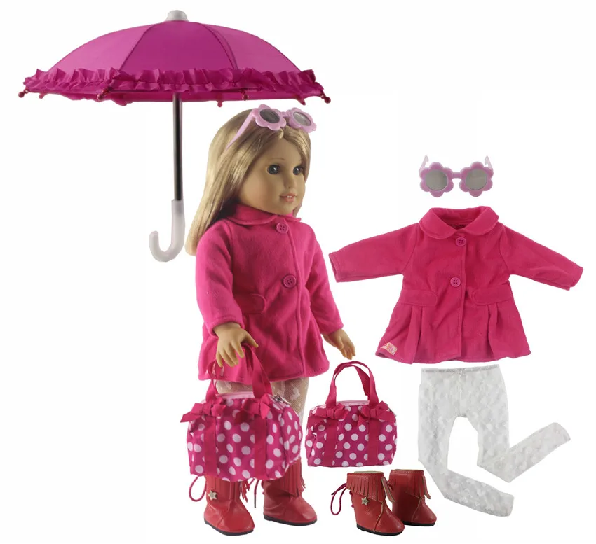 New 1 Set Pink Dress Doll Clothes for 18'' American Bitty Baby Doll Handmade Fashion Lovely Clothes X88