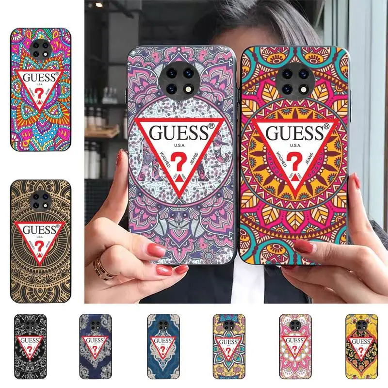 

Brand Guess Colorful Boho Mandala flowers Phone Case For Redmi 9 5 S2 K30pro Silicone Fundas for Redmi 8 7 7A note 5 5A