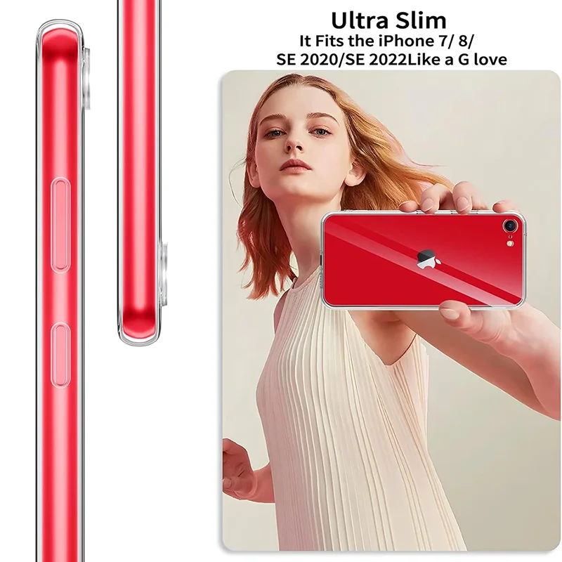 Ультратонкий прозрачный силиконовый мягкий чехол для iPhone SE 2022 2020 7 8 прозрачная