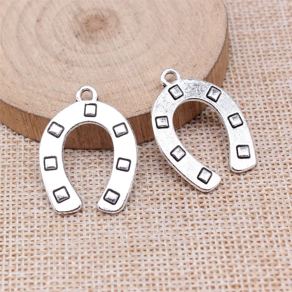 Подвески в форме подковы 30x22 мм для изготовления ювелирных изделий цвет античное