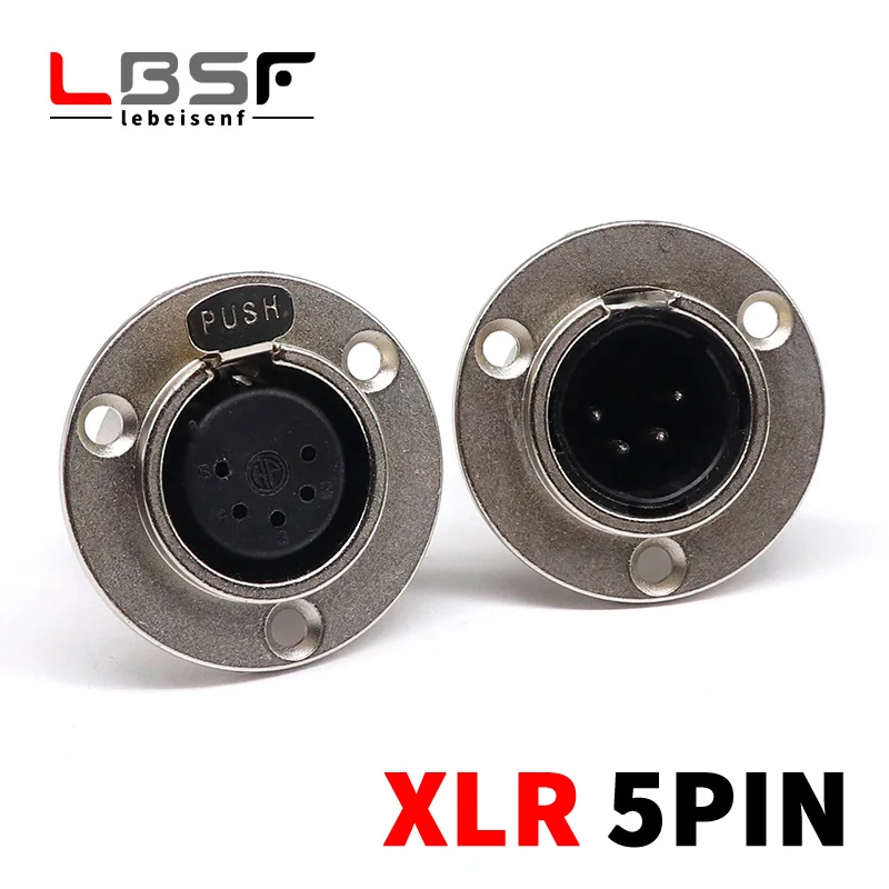 5pin круглая Мужская/Женская металлическая XLR панель для динамика