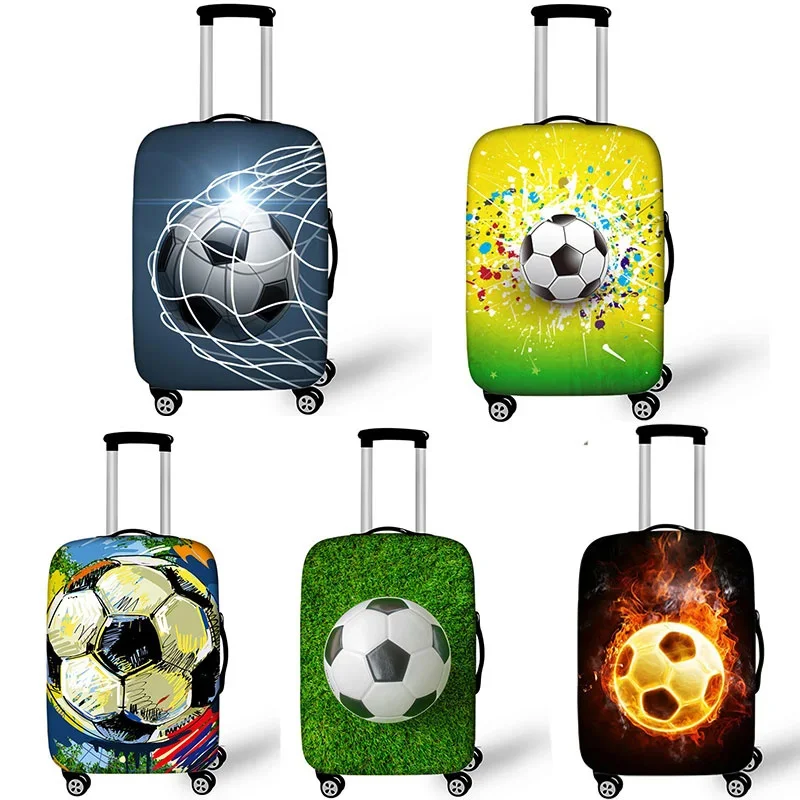 

Foot Ball Print Suitcase Protective Covers Fire Trolley Luggage Protector for Man Boys Travel Accessories Elastic Bagage Cover