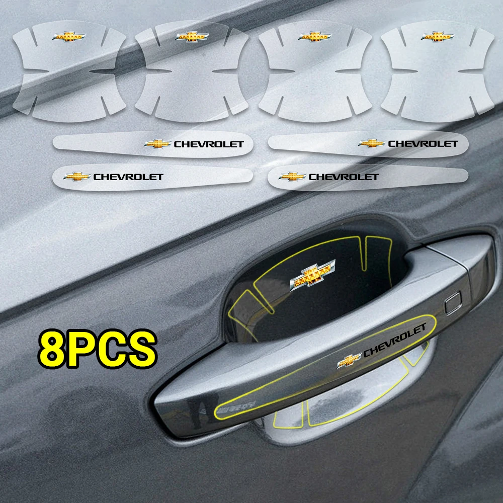 

8pcs Car Styling Door Bowl Handle Protector Stickers Accessories For Chevrolet Cruze Lacetti Captiva SS Z71 Equinox Trax