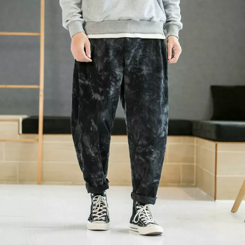 

Autumn Harem Pants Male Trousers Vintage Woman Sweatpants Jogger 5XL Cotton Men's Casual Pants Streetwear Black