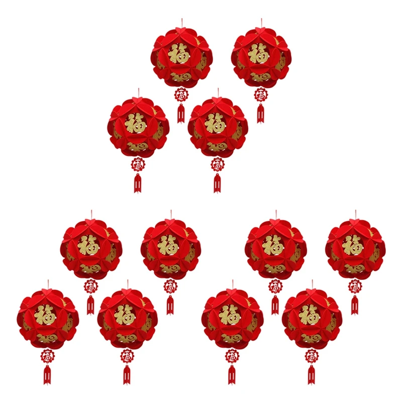 

12Pcs Red Chinese Lanterns,Decor For Chinese New Year,Chinese Spring Festival,Wedding,Lantern Festival Celebration Decor