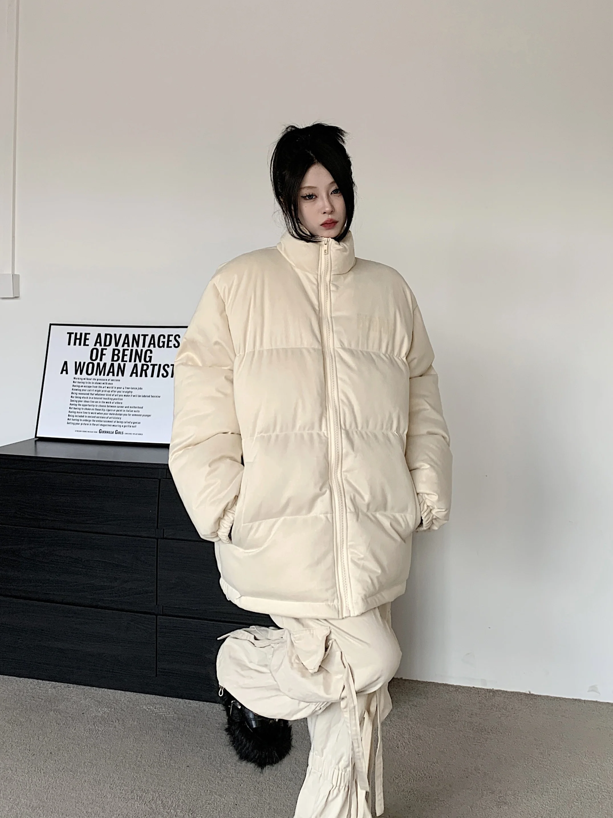 Замшевая куртка с хлопковой подкладкой Fragmented Island American Street в стиле ретро зимняя