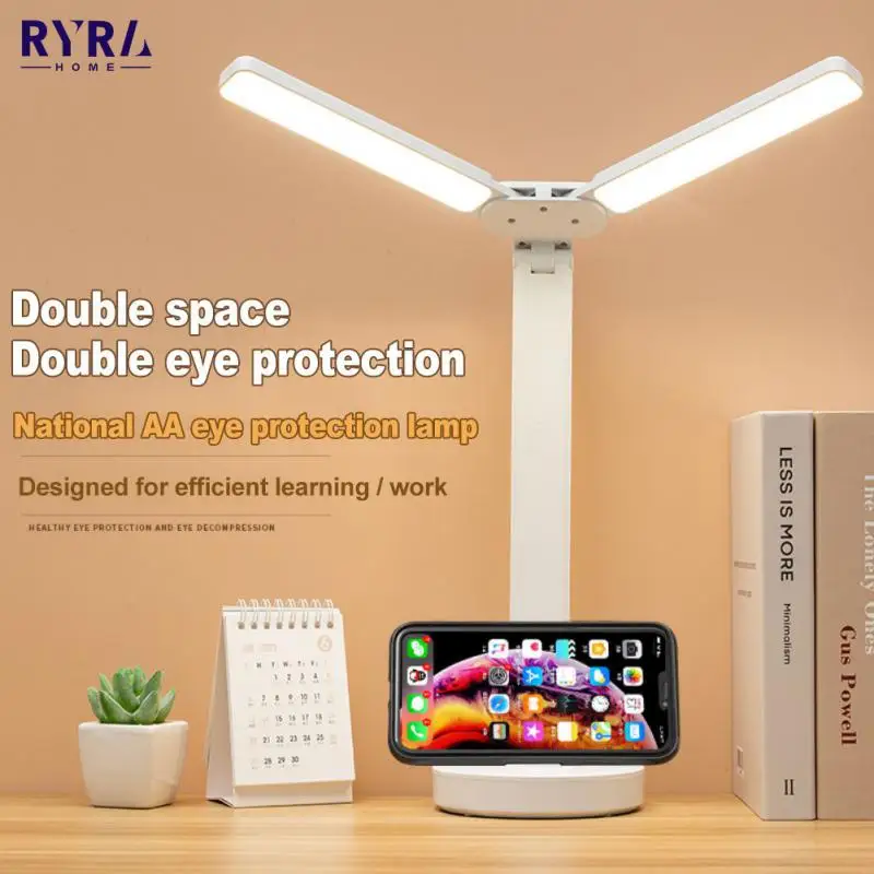 

Double Lamp Type High Brightness LED Table Lamp Touch Dimming USB Desk Lamp Work And Study Eye Protection Reading Table Lights