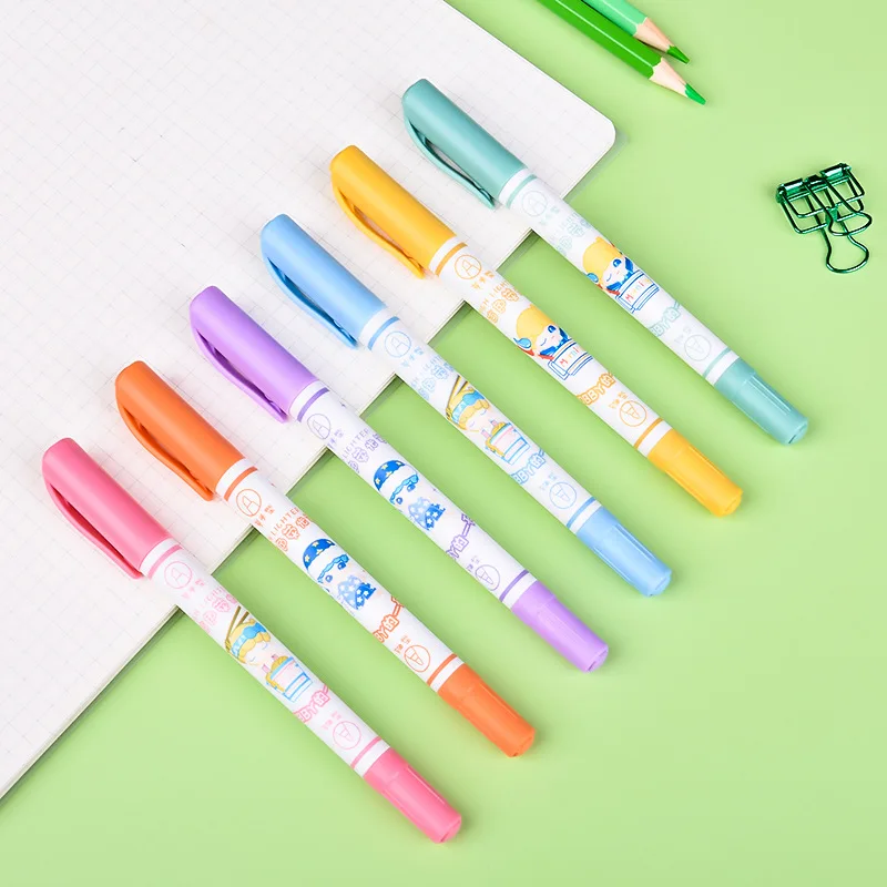 

6Pcs/set Retractable Highlighters Refillable Pastel Highlighter Pen Fluorescence Markers for Journaling School Office Supplies