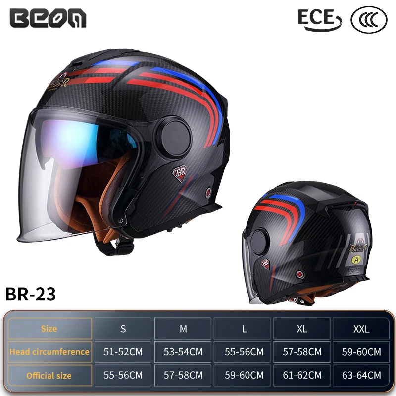 BEON BR-23 углеродное волокно мотоциклетный Электрический автомобильный шлем