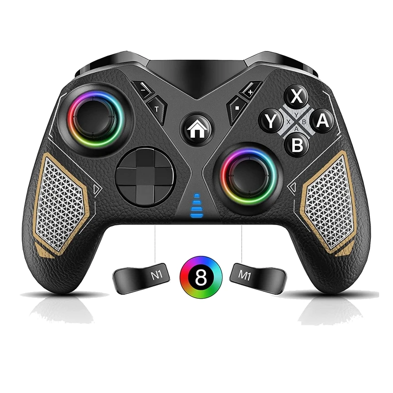 

Black Wireless Gamepad Controller For Nintendo Switch/Lite/OLED, Switch Game Controller With LED Light/Wakeup/Turbo