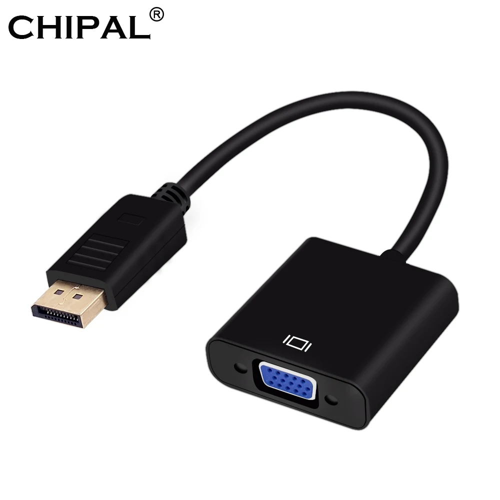

CHIPAL DisplayPort Display Port DP to VGA Adapter Cable Male to Female Converter for PC Computer Laptop HDTV Monitor Projector