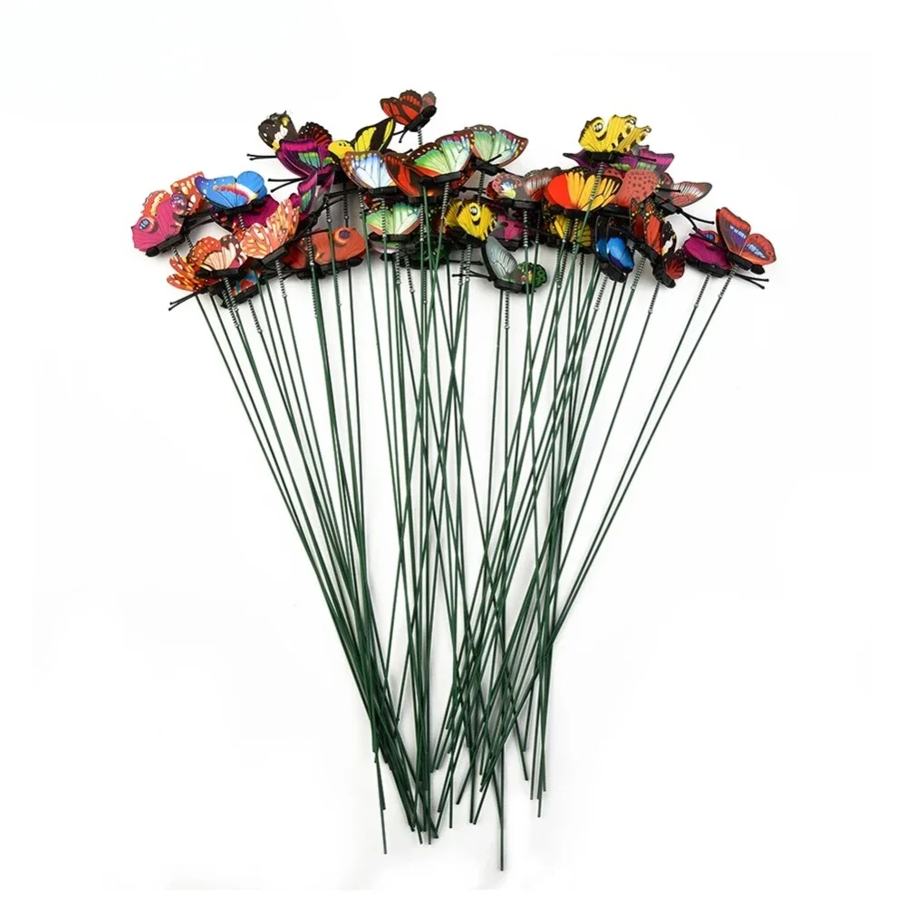 50 шт. 4/6/8 см разноцветная имитация бабочек на природе садовый Двор растение