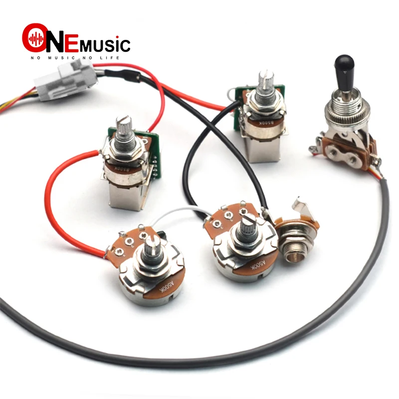 

2T2V Loaded Pre-wired Guitar Wiring Harness with Coil Split Prewired Kits for LP SG DOT