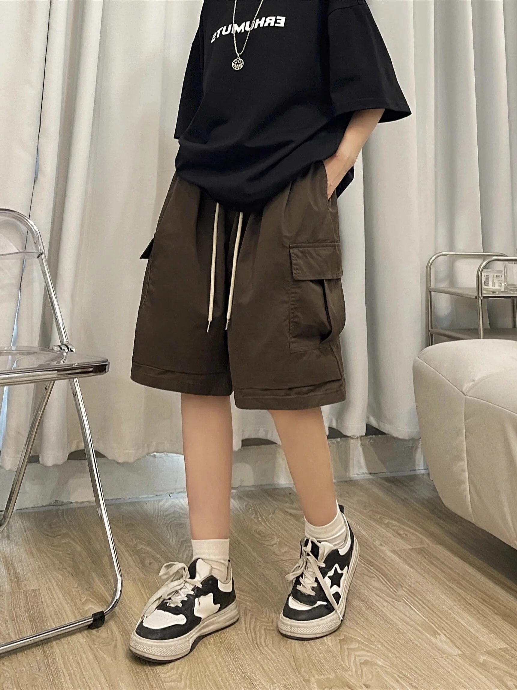 Женские шорты-карго в американском винтажном стиле летние свободные прямые