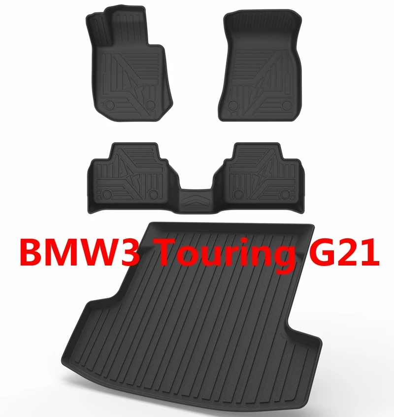Фото Эксклюзивные коврики TPE для пола и багажника для BMW G21 serii 3 Touring (2019-2024) — всепогодные, нескользящие автомобильные аксессуары №1