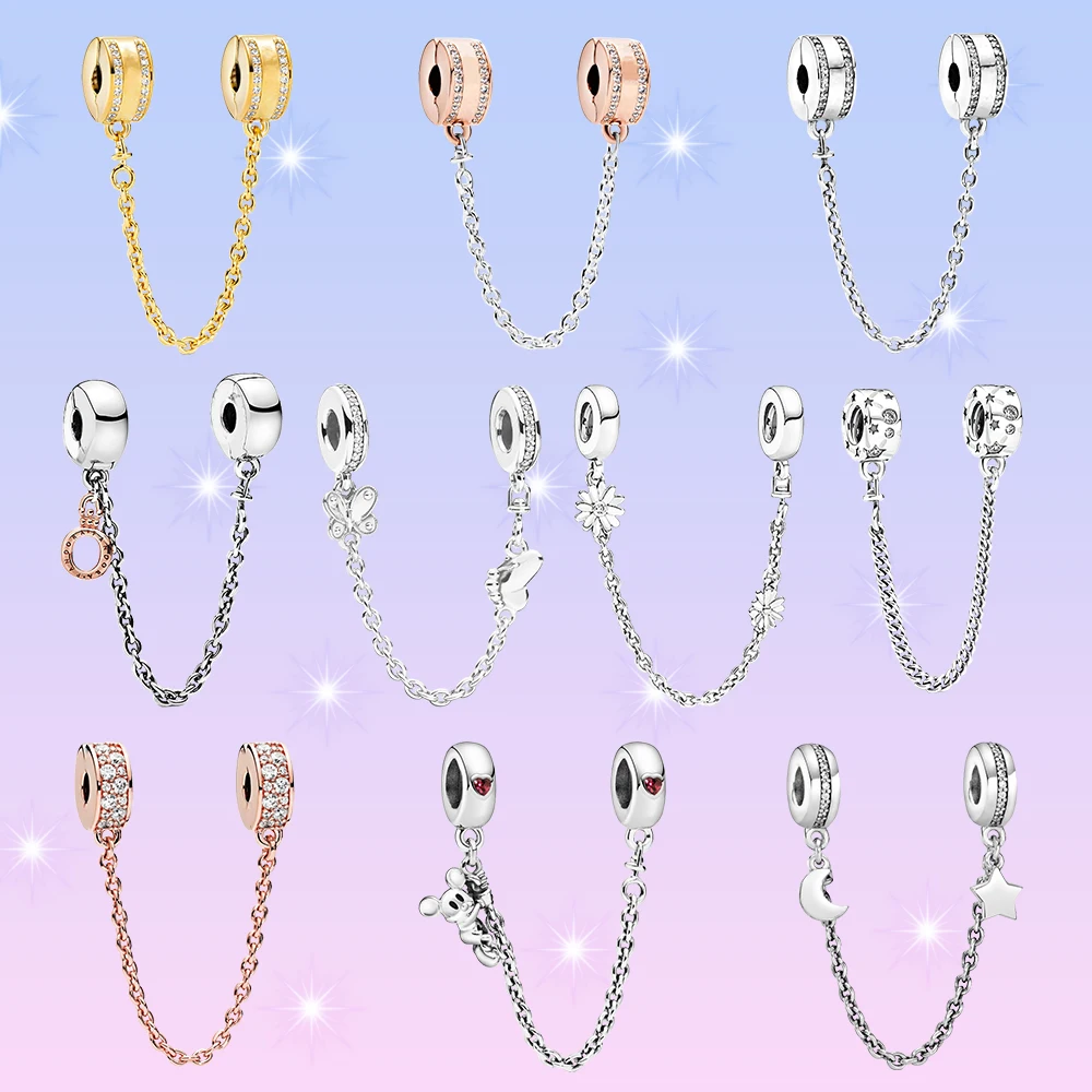 Pandora 925 Серебряная висящая Корона O Защитная цепочка Шарм оригинальный браслет