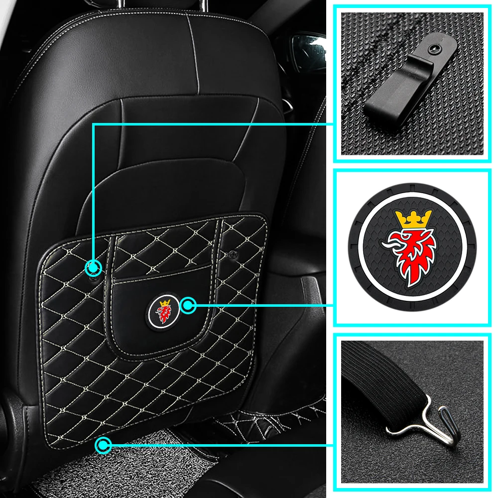 

Car Seat Back Anti-Kick Pad Protector Cover Auto Styling Leather Child Anti Dirty Mat For SAAB SCANIA 9-3 93 9-5 9 3 9000 9 5
