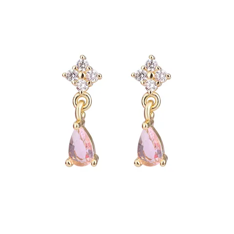 Серьги-гвоздики кристаллы медные