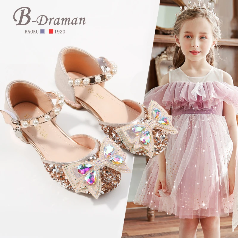 Sandals For Girls 2022 Summer New Fashion Children's High-heeled Princess Shoes Flash Diamond Show Children's Crystal Shoes