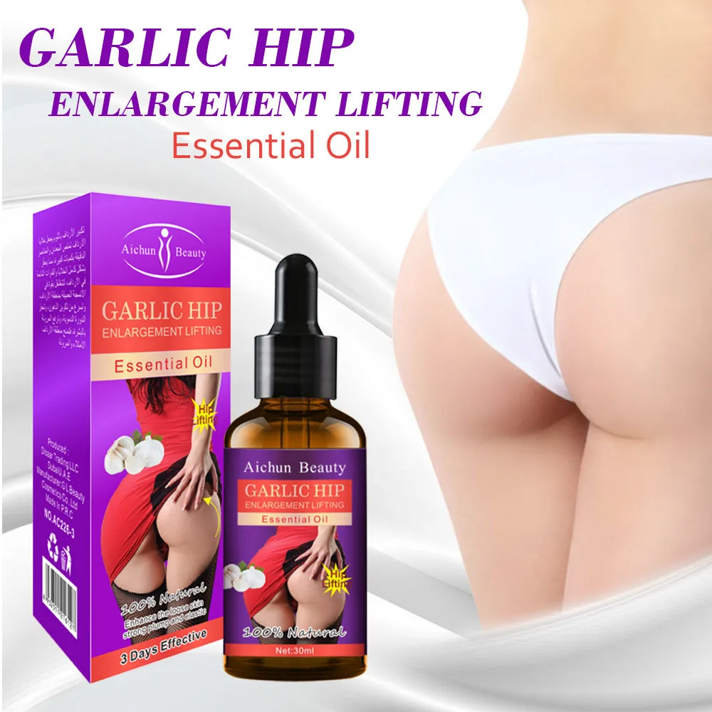 30ML Plant Garlic Hip Firming Essential Oil Buttocks Massage Lifting Big Ass Enlargement Enhancer Oil Natural Buttocks Skin Care