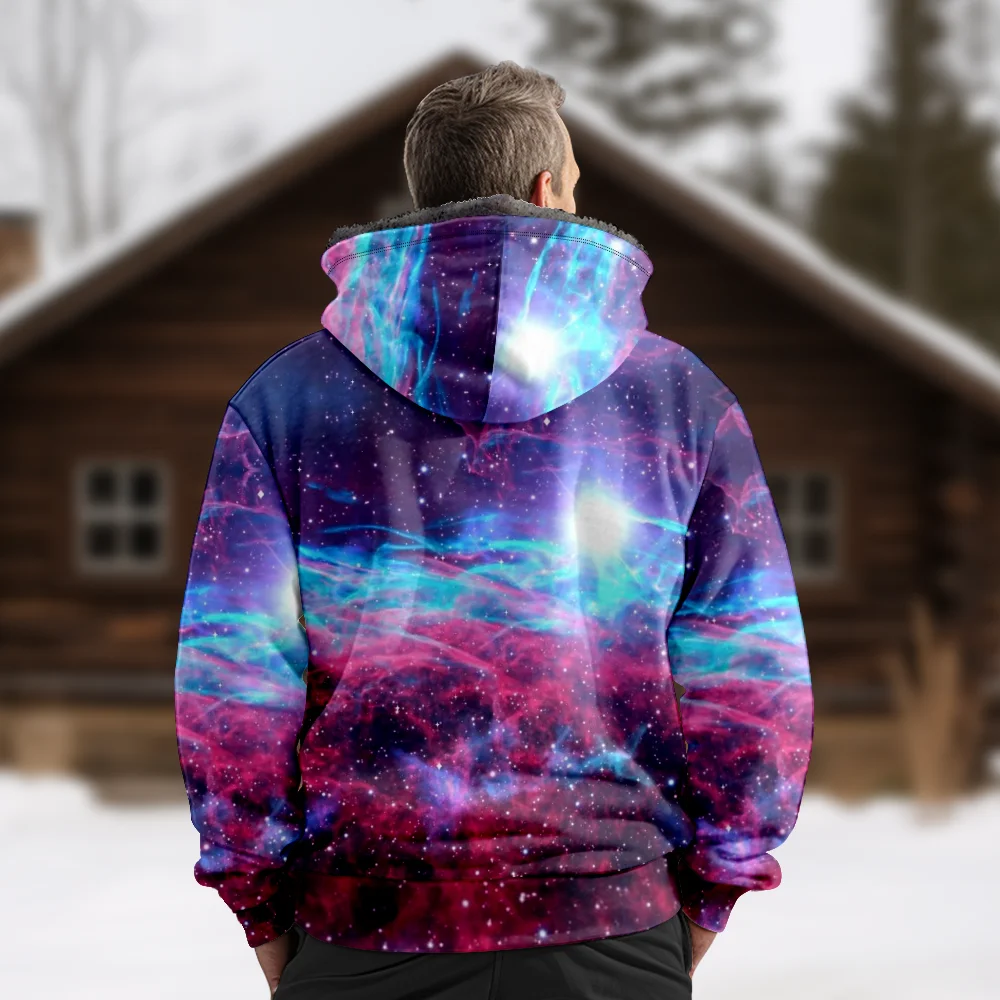 Мужские зимние куртки пальто хлопковая одежда со звездным небом стильное