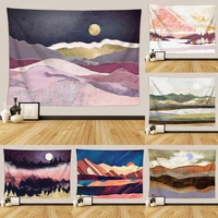 abstract mountains oil painting tapestry wall hanging landscape boho psychedelic art tapestry living room home decoration fabric