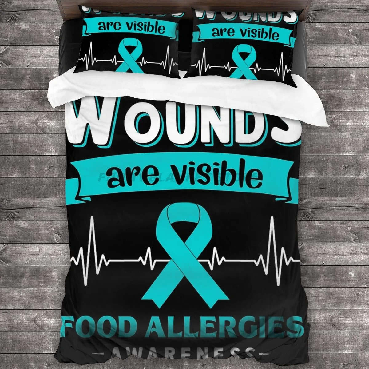 

Food Allergies Awareness Not All Wounds Are Visible Bedding Set Duvet Cover Pillowcases Comforter Bedding Sets Bedclothes