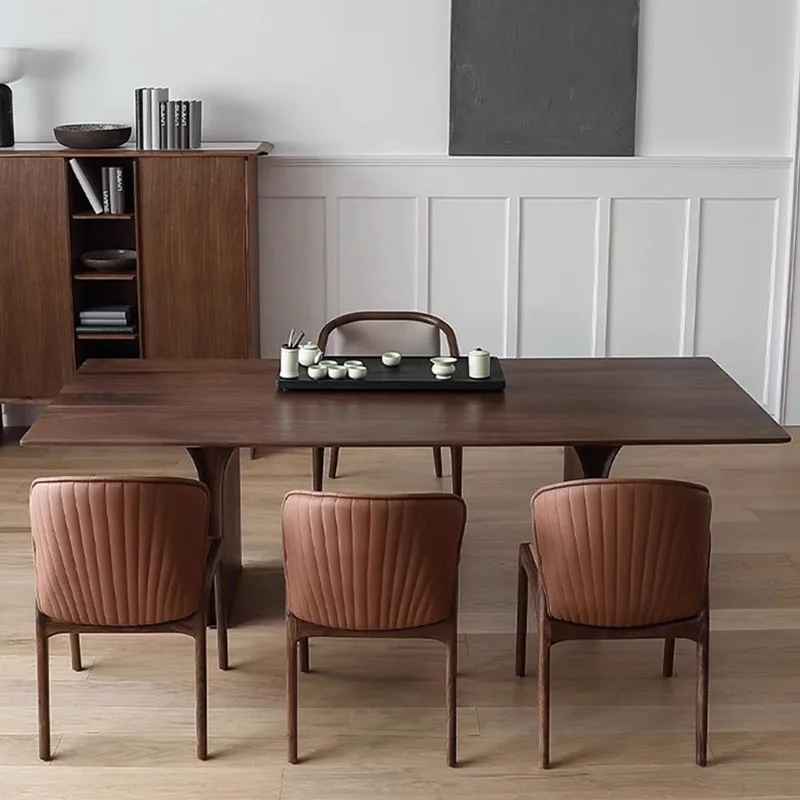 Деревянный обеденный стол дизайнерская кофейная прямоугольная мебель для дома