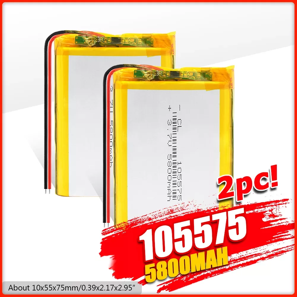 

1/2/4 105575 3.7v 5800mAh Li-ion Lipo Cells Polymer Lithium Rechargeable Battery For GPS DVD E-book Tablet Pc Laptop Power Bank