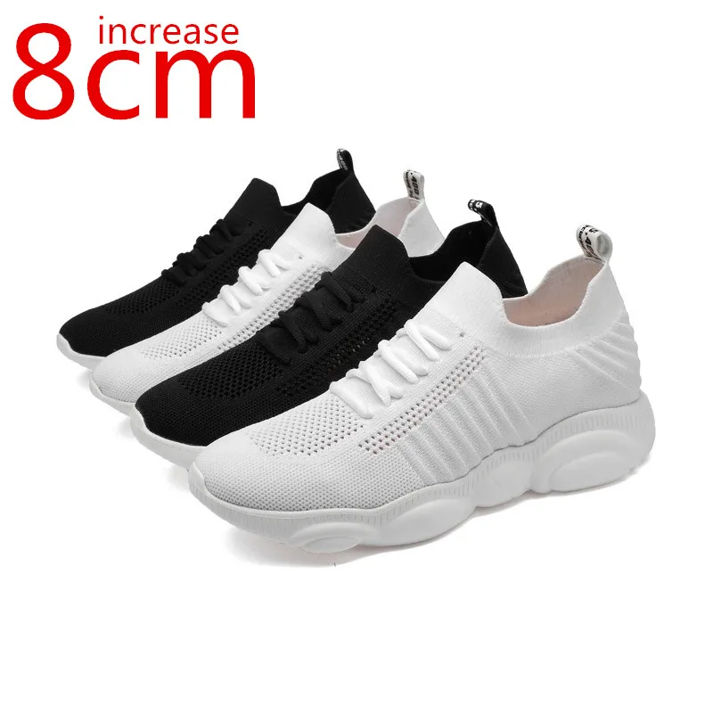 

Elevator Men's Shoes Spring and Summer Casual Sports Increase 8cm Shoes Men's Invisible Inner Heightening Mesh Thick-soled Shoes