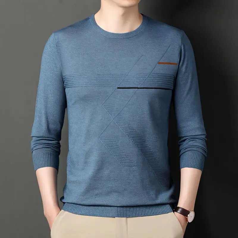 

Fashion Pullover Sweater Spring Autumn Knitted Sweaters Men's Clothing Casual Pullovers Streetwear Long Sleeves for Men Q313