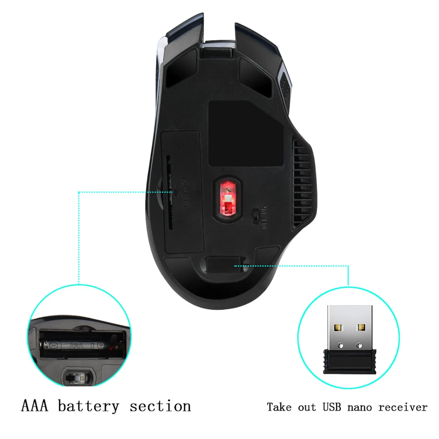 wireless gaming mouse pc laptop computer mice vertical ergonomic usb optical magic 6 key gamer mouses for macbook hp xiaomi ps4 free global shipping