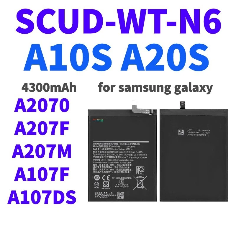 

4000mAh SCUD-WT-N6 Replacement Battery for Samsung Galaxy A20S SM-A2070 A207F/M Bateria for A10S A107F/DS for Honor Holly 2 Plus