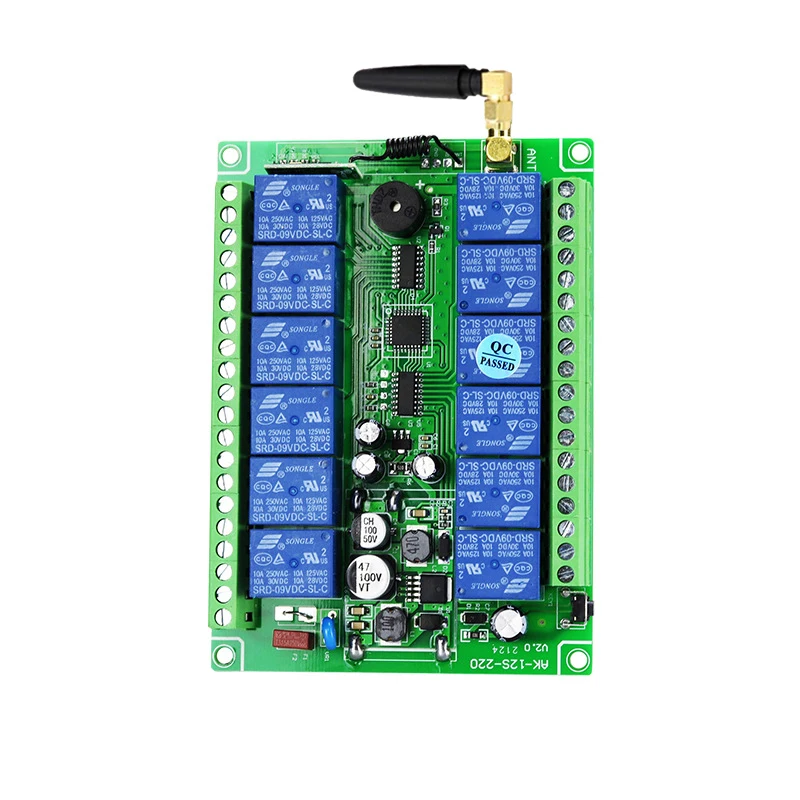 433 МГц 2000 м промышленный DC 12 В 24 36 48 12CH RF беспроводной пульт дистанционного