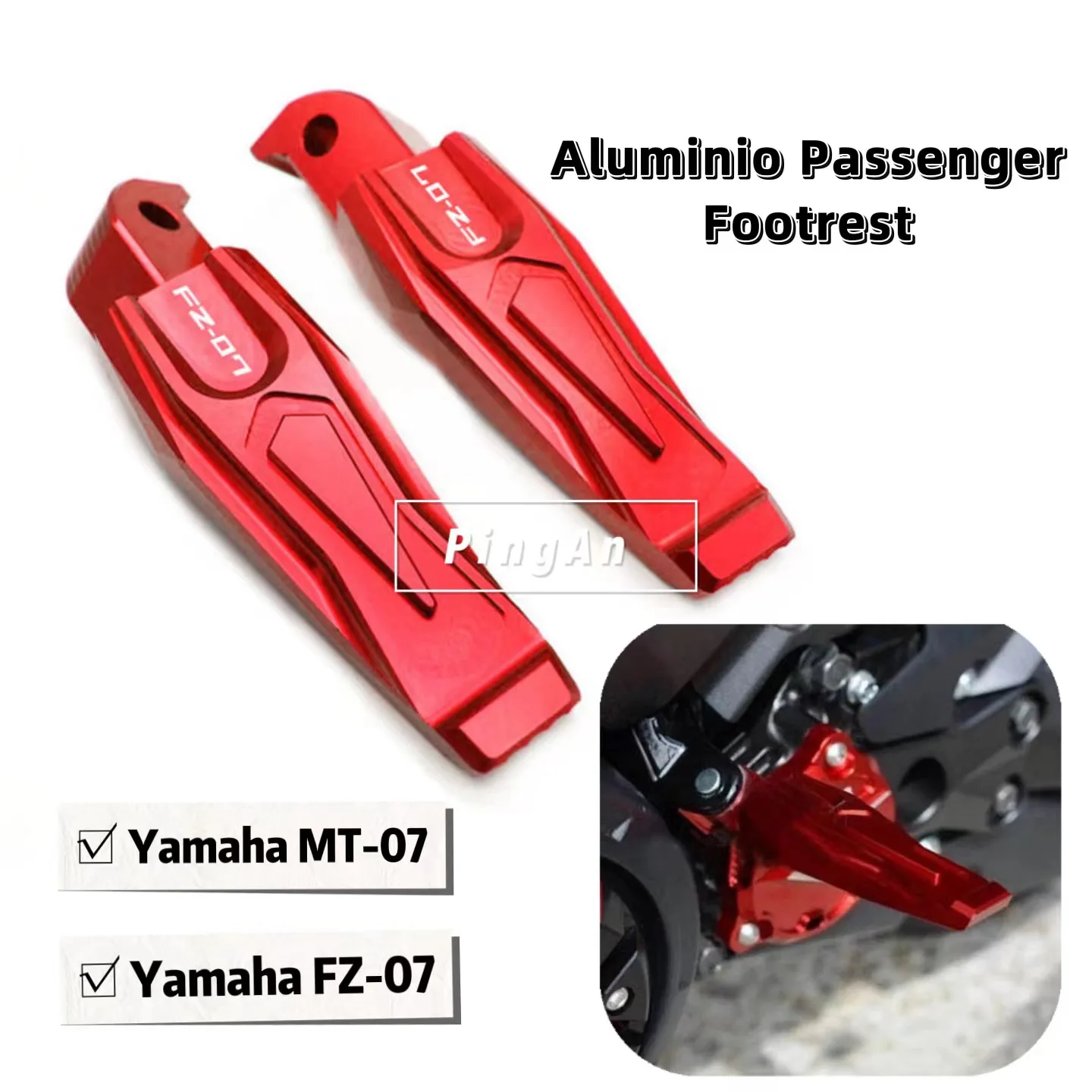 

For YAMAHA MT-07 MT07 MT 07 FZ-07 FZ 07 FZ07 Motorcycle Accessories CNC Aluminum Passenger Footrests Rear Foot Pegs