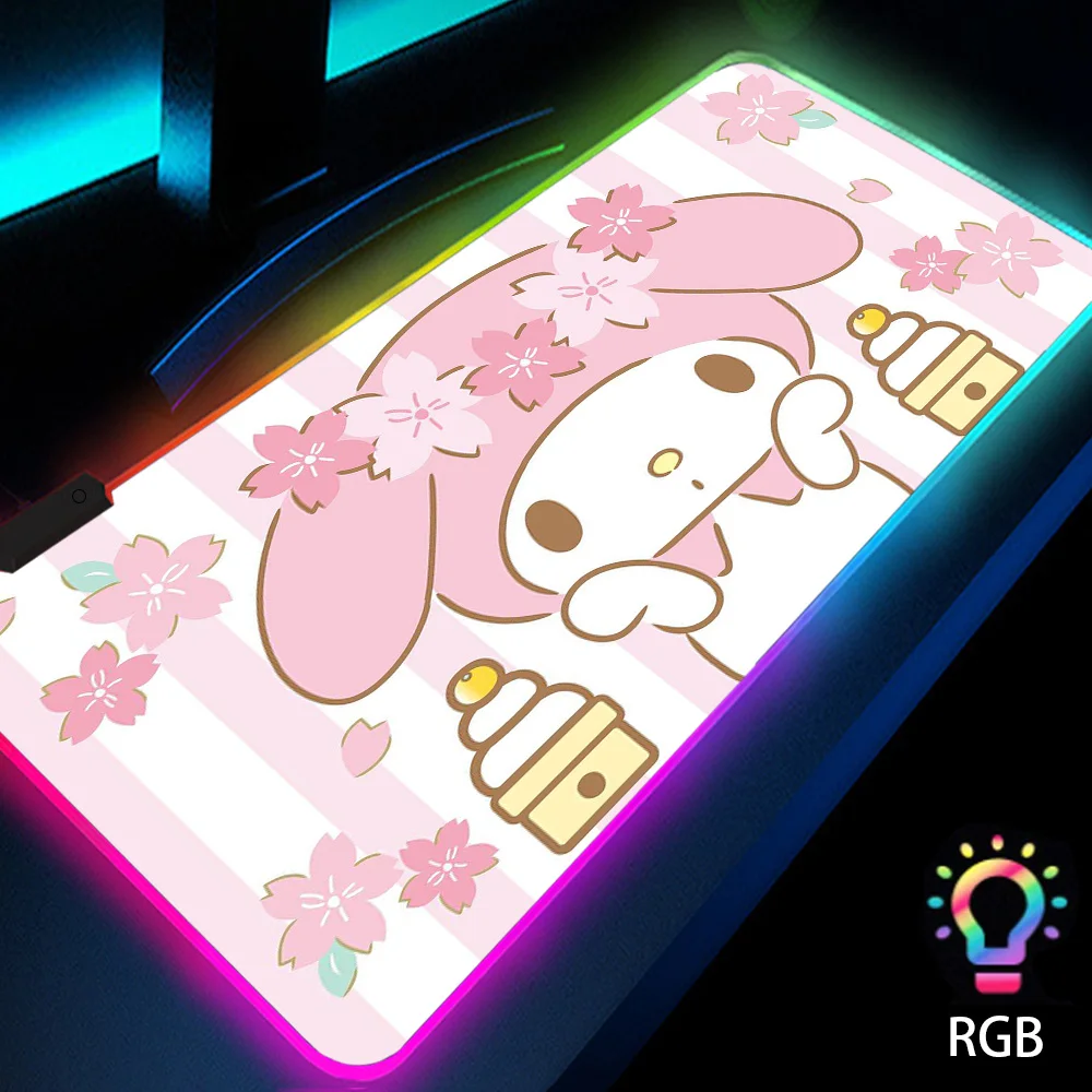 

Kawaii Anime Cat Mouse Pad LED Table Rug Esports Game Setup Luminous Mat Multifunctional Desk Mat Backlit Mat Rgb Xxl MousePad