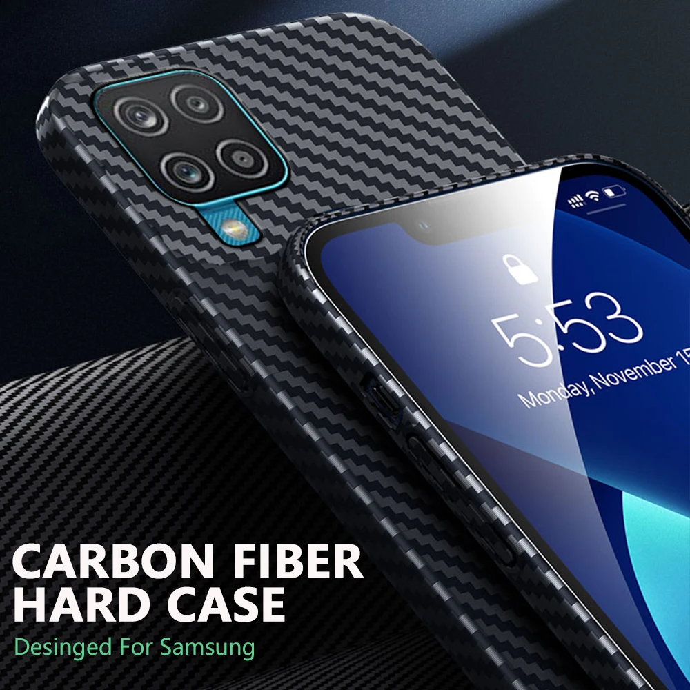 

Carbon fiber Hard Case For Samsung Galaxy A73 A53 A33 A13 A23 A72 A52 A42 A32 A22 A71 A51 M53 M33 M52 Full Coverage Texture Capa