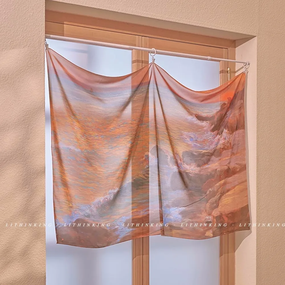 

Wall Hanging Blanket for Aesthetic Room Decor Dorm Bedside Tapestries Nordic Ins Tapestry Pink Scenery Background Cloth