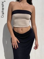cryptographic elegant tube top and skirt 2 piece set skinny dress sets summer outfits for women sexy co ord sets club clothes