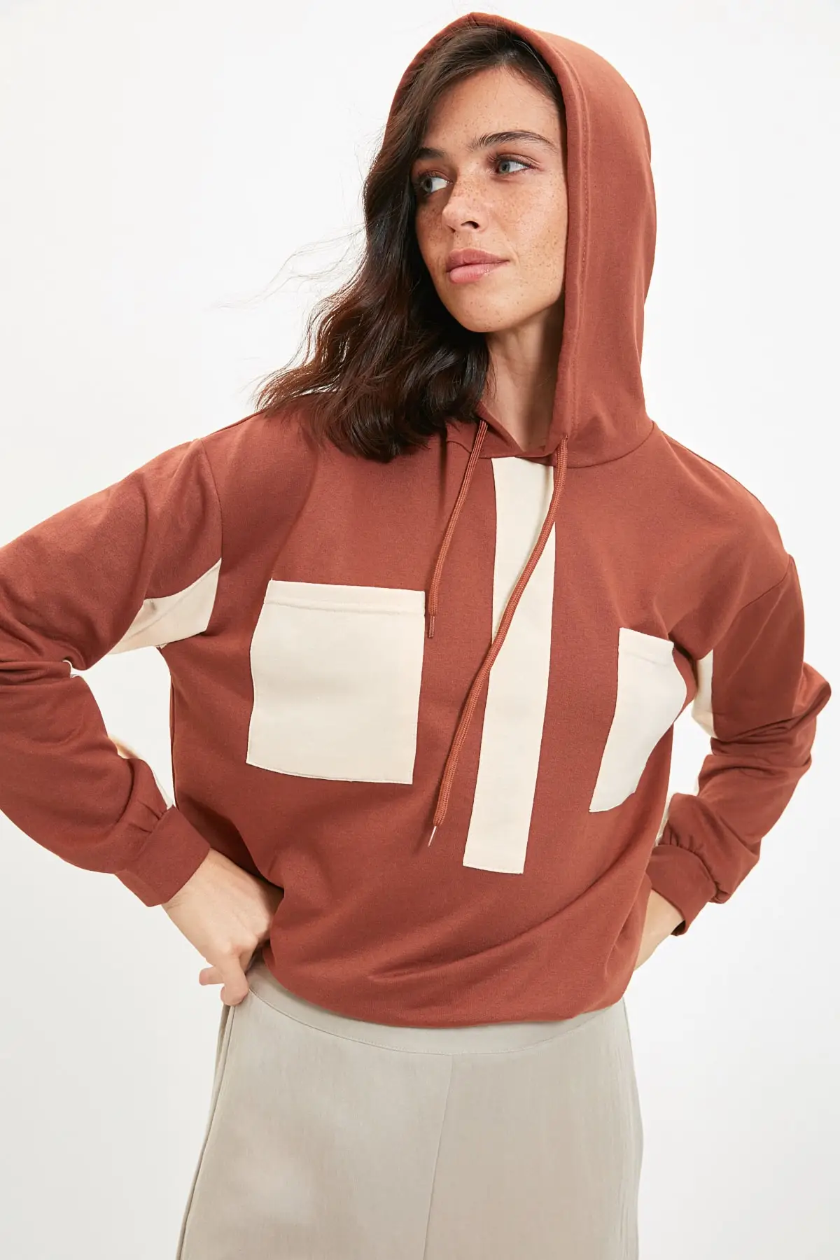 

Trendyol With Color Block Basic Knitted Sweatshirt TWOAW22SW0671