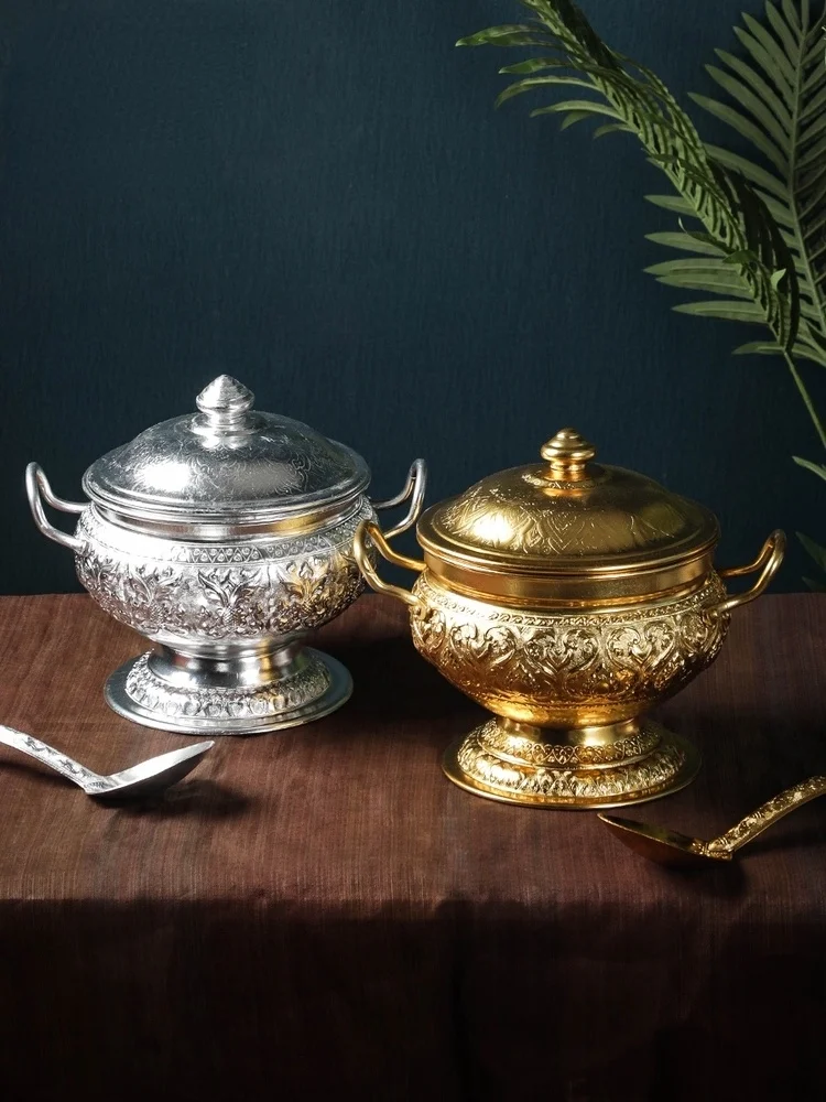 

GY Thai Restaurant Special Tableware Thai Handicrafts Rice Cooker Thai Cuisine Winter Yin Gong Soup Bowl Thai Food Pot