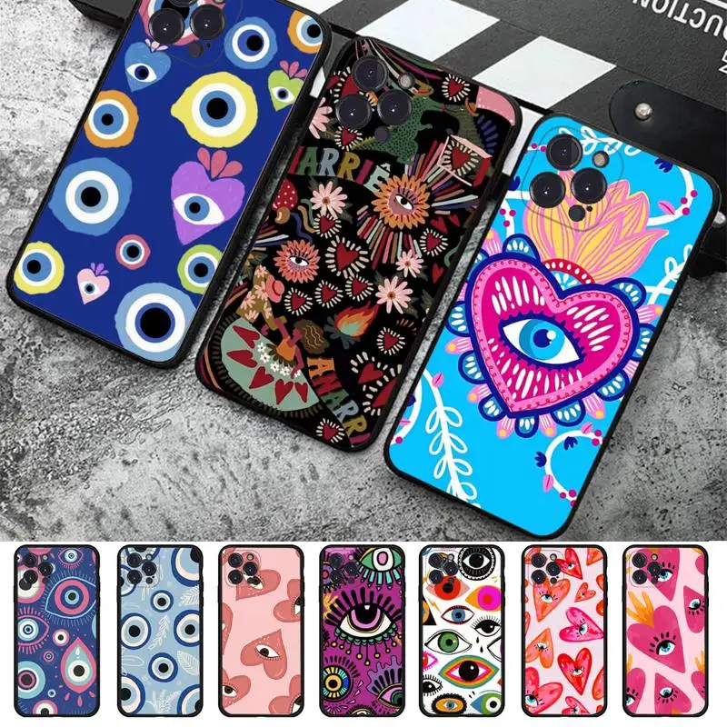 

Lucky Eye Blue Evil Eye Phone Case For iPhone 14 11 12 13 Mini Pro XS Max Cover 6 7 8 Plus X XR SE 2020 Funda Shell