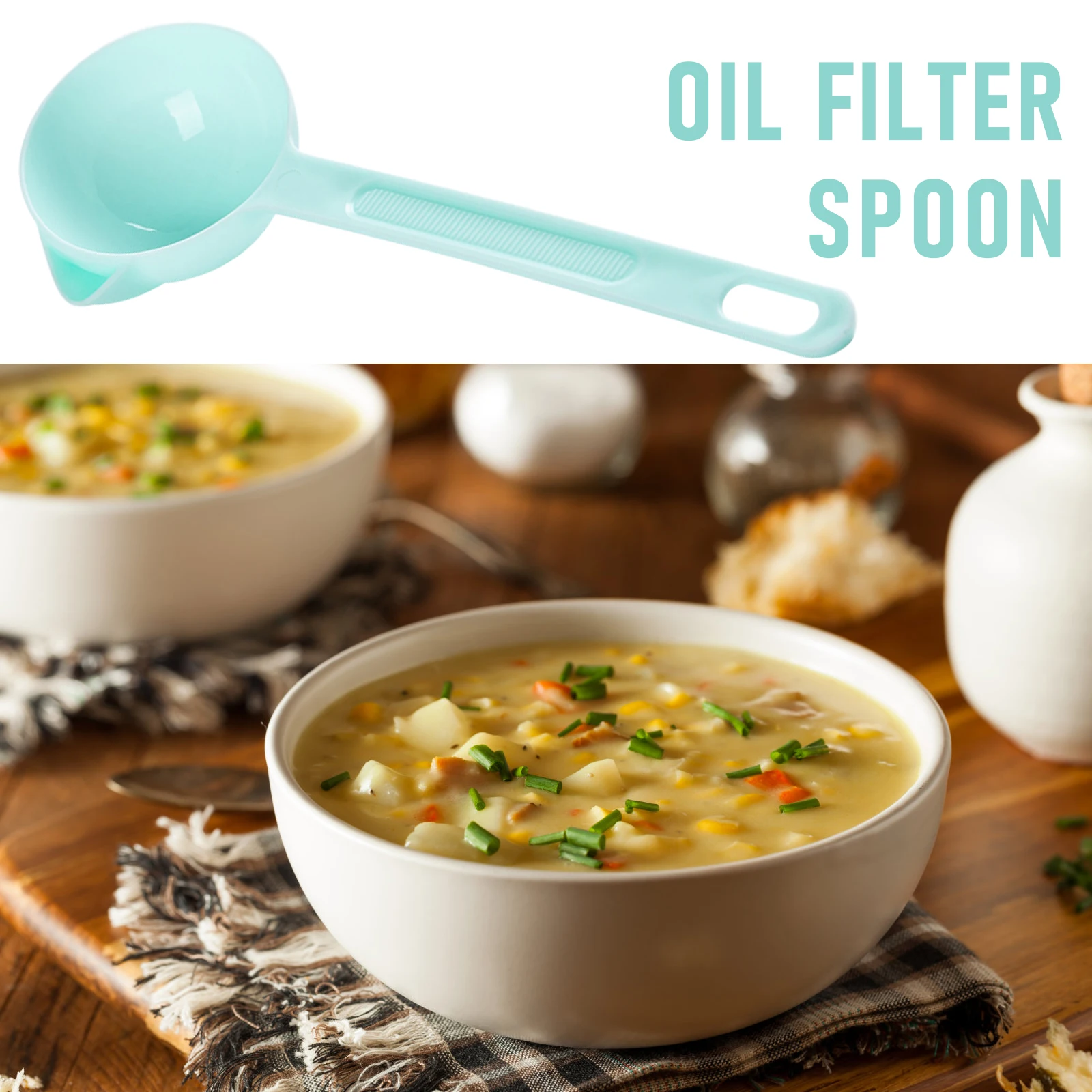 

Antiskid Design Meal Dinner Scoops Tableware Colander Plastic Long Stalk Spoon Kitchen Strainer Rice Ladle Soup Spoon